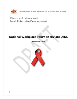 Draft National Workplace Policy on HIV AND AIDS
