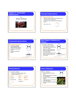 Chapter 11 Unsaturated Hydrocarbons Saturated Hydrocarbons