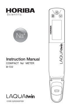Instruction Manual COMPACT Na + METER B-722