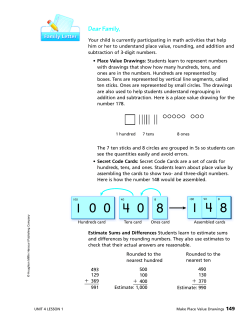 Adding and Subtracting Methods Parent Letter