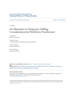 An Alternative to Temporary Staffing: Considerations for Workforce