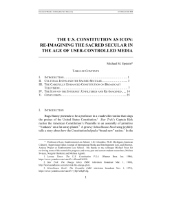 the us constitution as icon: re-imagining the sacred secular in the