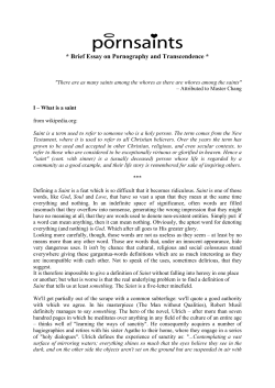 Brief Essay on Pornography and Transcendence