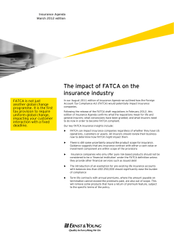 The impact of FATCA on the insurance industry