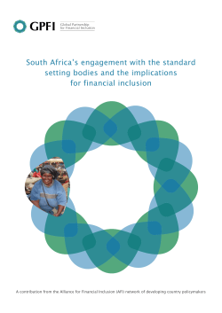 South Africa`s engagement with the standard setting bodies
