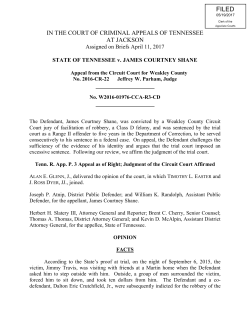State of Tennessee v. James Courtney Shane