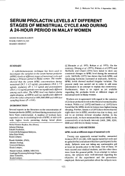 Serum prolactine levels at different stages of menstrual cycles and