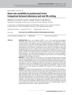 Heart rate variability in psychosocial stress: Comparison between