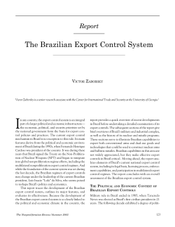 The Brazilian Export Control System