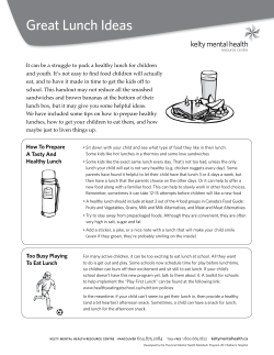 Great Lunch Ideas - Kelty Mental Health
