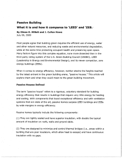 Passive Building What it is and how it compares to `LEED` and `ZEB,,