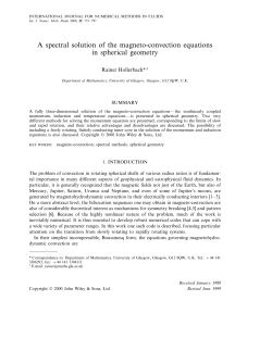 A spectral solution of the magneto-convection equations in spherical