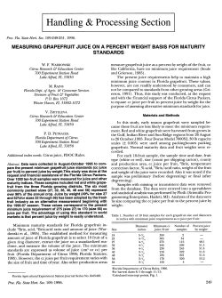 Measuring Grapefruit Juice on a Percent Weight Basis for Maturity