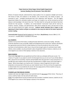 Taipei American School Upper School English Department Summer