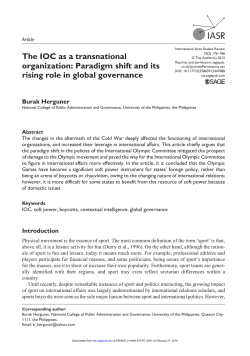 The IOC as a transnational organization: Paradigm shift