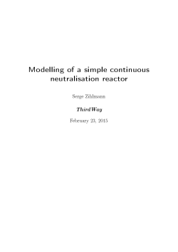 Modelling of a simple continuous neutralisation reactor
