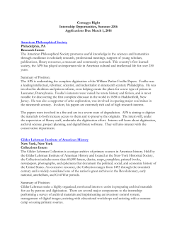 Comegys Bight Internship Opportunities, Summer 2016 Applications