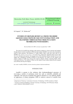 SEPARATION OF IRON(III) FROM CHLORIDE AQUEOUS