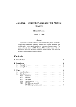 Jasymca - Symbolic Calculator for Mobile Devices