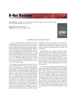 A. Rabushka: Taxation in Colonial America - H-Net