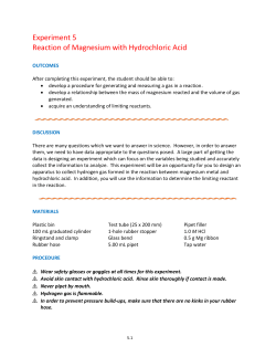 Mg + HCl Lab