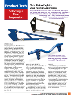 Selecting a Rear Suspension - Chris Alston`s Chassisworks