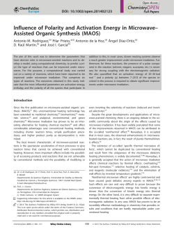 Influence of Polarity and Activation Energy in Microwave&ndash;Assisted