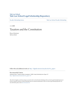Taxation and the Constitution - Yale Law School Legal Scholarship
