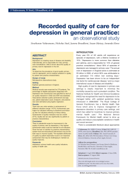 Recorded quality of care for depression in general practice: an