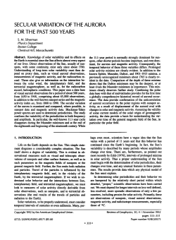 Secular Variation of the Aurora for the Past 500 Years
