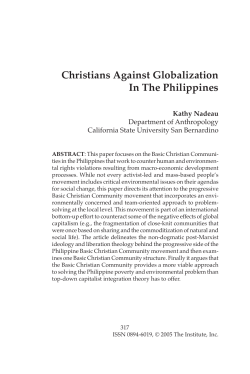 KATHY NADEAU - Christians Against Globalization in the Philippines