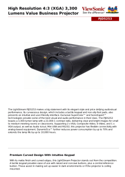 High Resolution 4:3 (XGA) 3300 Lumens Value