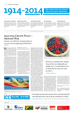 1914 - 2014 | we stand firm to achieve Peace without Weapons