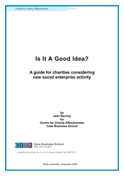 Is It A Good Idea? - Cass Business School