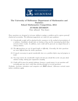 The University of Melbourne–Department of Mathematics and