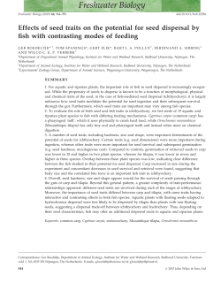 Effects of seed traits on the potential for seed dispersal by fish with