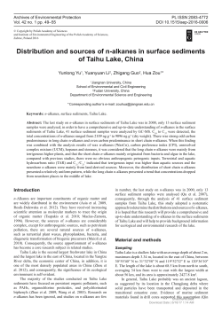 Distribution and sources of n-alkanes in surface sediments of Taihu