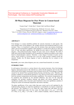 3D Phase Diagram for Pore Water in Cement-based