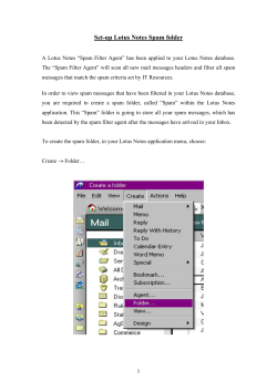 LOTUS NOTES SPAM FOLDER
