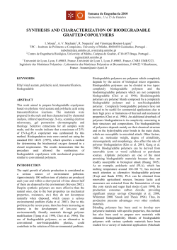 synthesis and characterization of biodegradable grafted copolymers