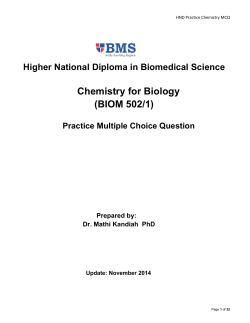 Chemistry for Biology (BIOM 502/1)