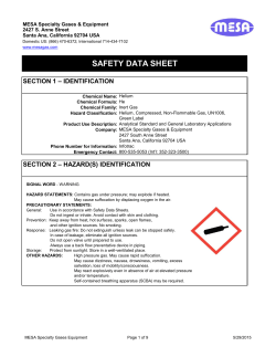 Helium - MESA Specialty Gas