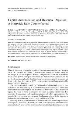 Capital Accumulation and Resource Depletion: A Hartwick Rule