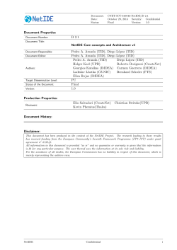 Document Properties D 2.1 NetIDE Core concepts and Architecture