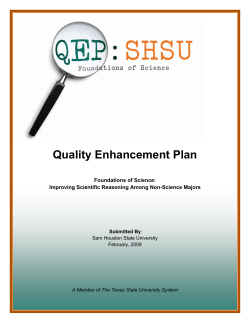 Quality Enhancement Plan - Sam Houston State University