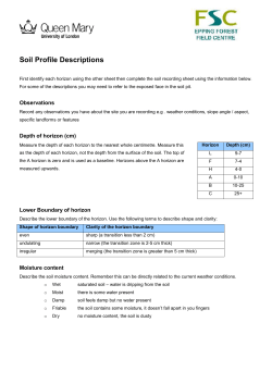 Soil Cataena: Soil Recording Sheet