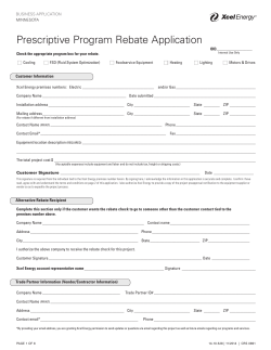 Prescriptive Program Rebate Application