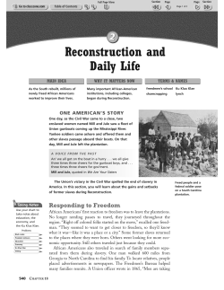 2 Reconstruction and Daily Life