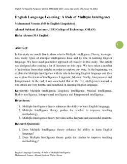 English Language Learning: A Role of Multiple Intelligence