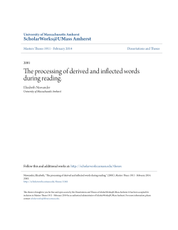 The processing of derived and inflected words during reading.